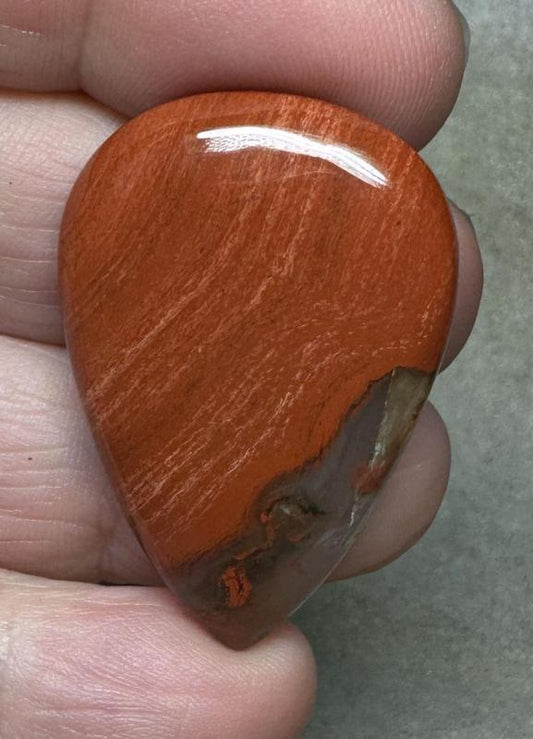 Teardrop 37x25mm Brecciated Red Jasper Cabochon 27