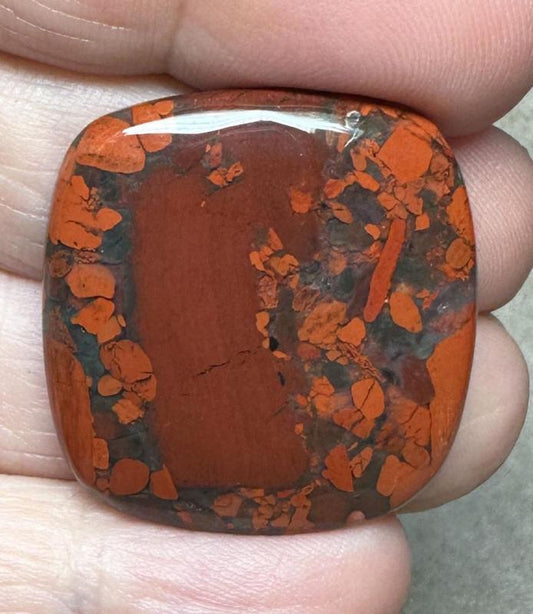 Square 28x28mm Brecciated Red Jasper Cabochon 32