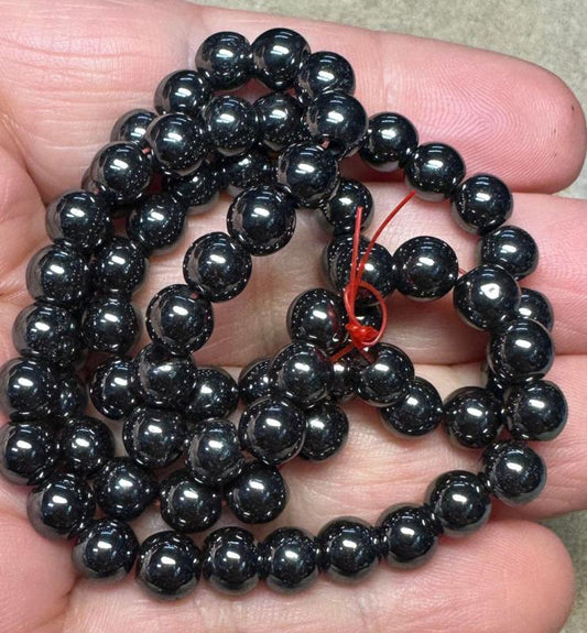 16 inch 6mm Round Hematite Bead String
