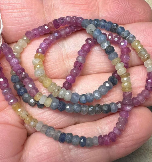 15 inch 3mm Flat Round Faceted Tourmaline Bead String