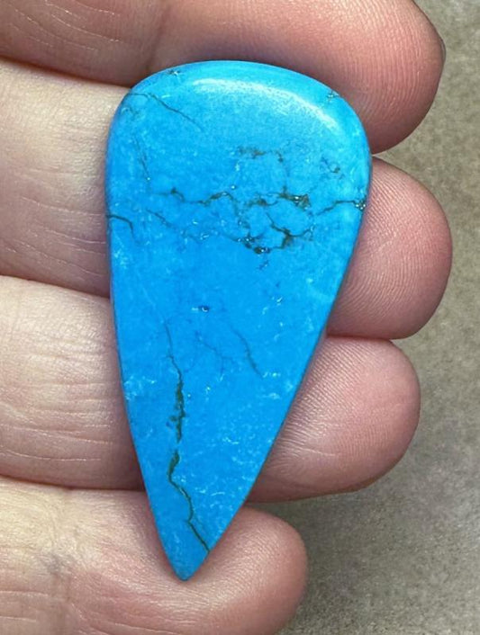 Teardrop 43x22mm Feroza Turquoise Cabochon 02