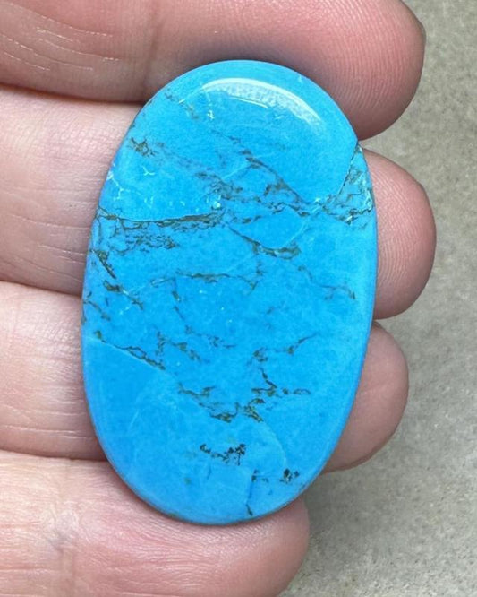 Oval 40x25mm Feroza Turquoise Cabochon 07