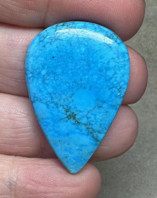 Teardrop 37x25mm Feroza Turquoise Cabochon 27