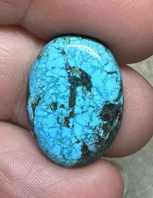 Oval 22x16mm Hubei Turquoise Cabochon 58