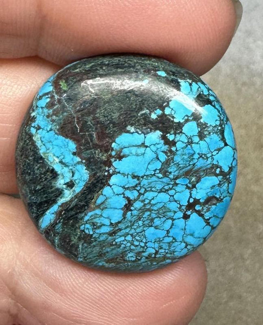 Round 27x27mm Hubei Turquoise Cabochon 106