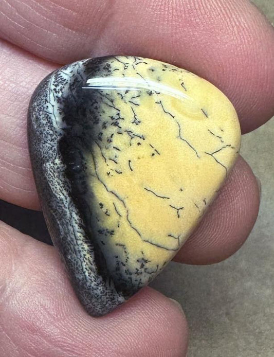Teardrop 31x24mm Sunset Coloured Dendritic Opal Cabochon 84