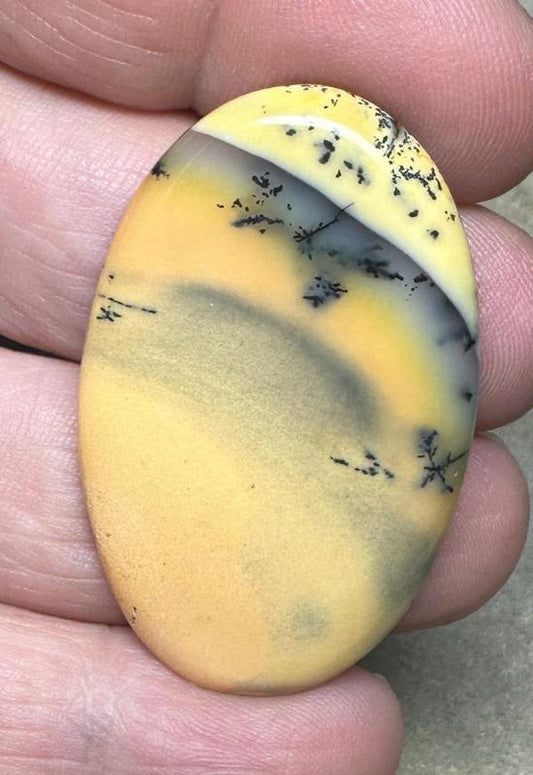 Oval 42x26mm Sunset Coloured Dendritic Opal Cabochon 87