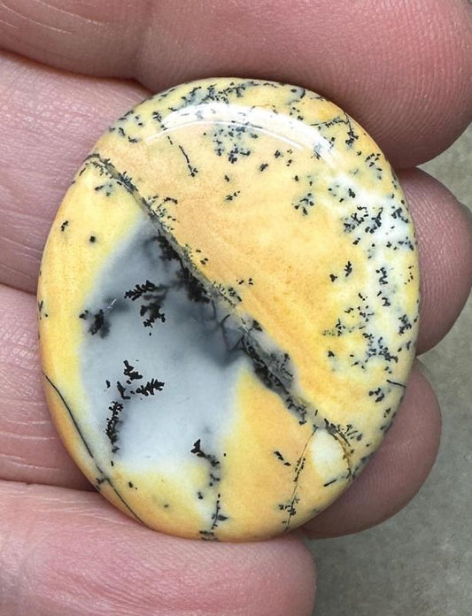 Oval 32x26mm Sunset Coloured Dendritic Opal Cabochon 101