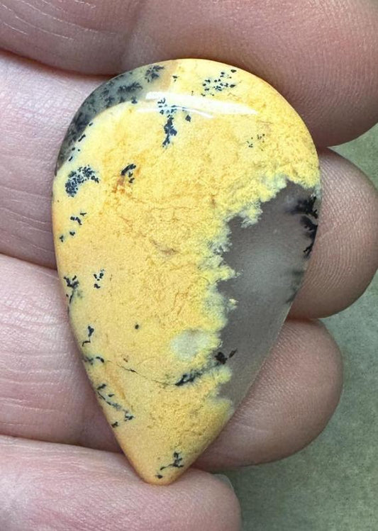 Teardrop 38x22mm Sunset Coloured Dendritic Opal Cabochon 112