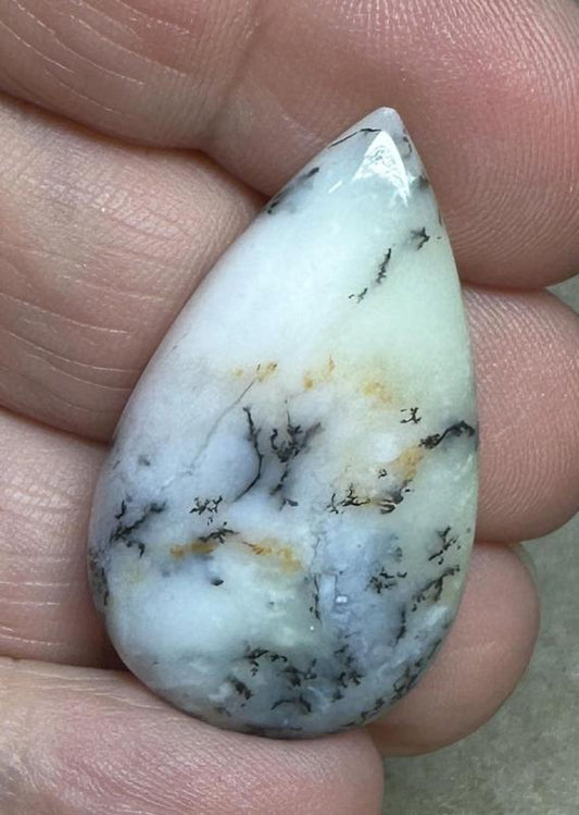 Teardrop 35x20mm Dendritic Opal Cabochon 07