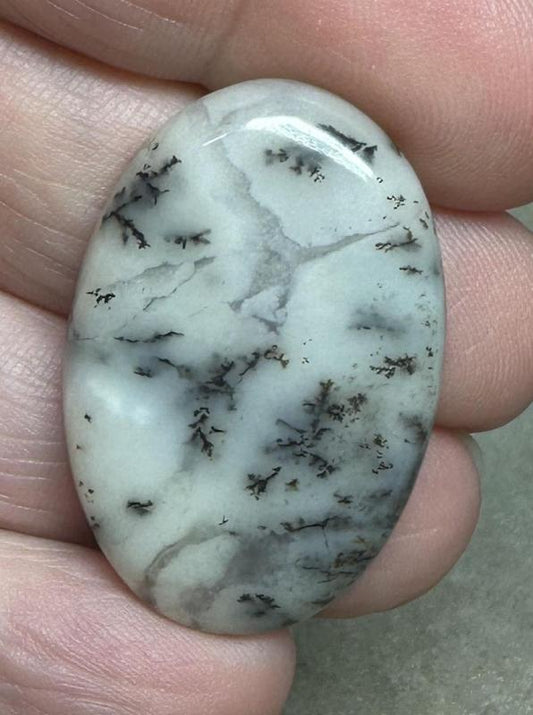Oval 35x23mm Dendritic Opal Cabochon 15
