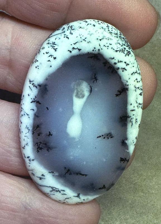 Oval 50x32mm Dendritic Opal Cabochon 24