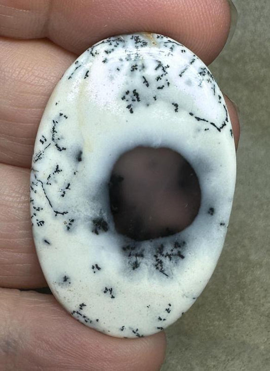 Oval 47x28mm Dendritic Opal Cabochon 31