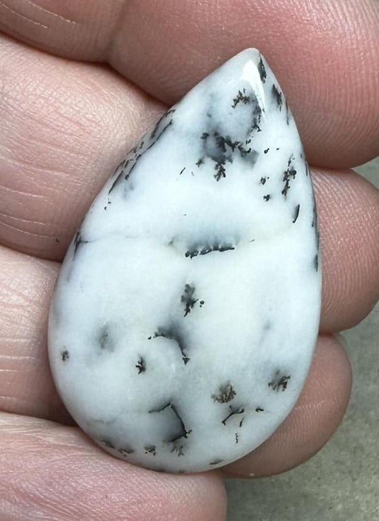 Teardrop 34x21mm Dendritic Opal Cabochon 32