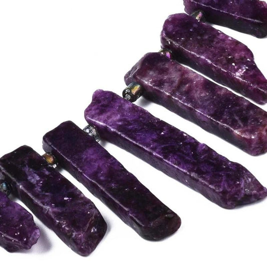 Natural Graduated Lepidolite Fan Bead String