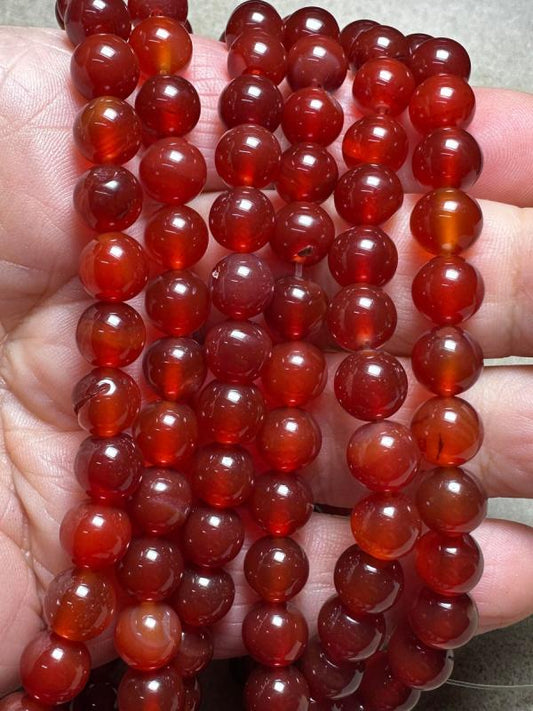 15 inch 8mm Round Carnelian Bead String