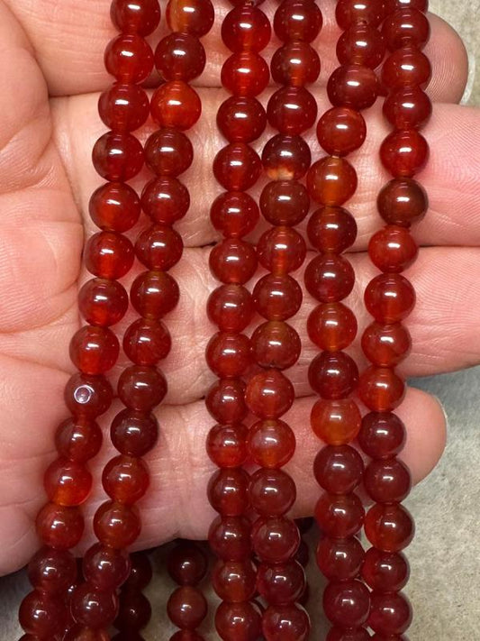 15 inch 6mm Round Carnelian Bead String