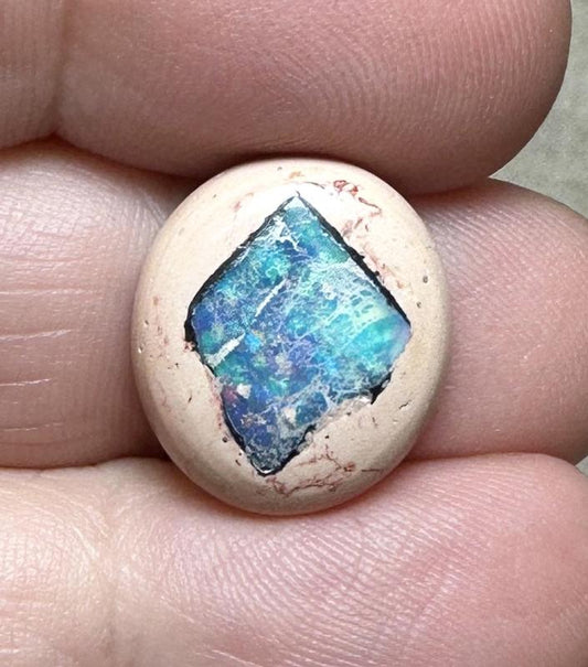 Oval 16x14mm Mexican Galaxy Opal Cabochon 01