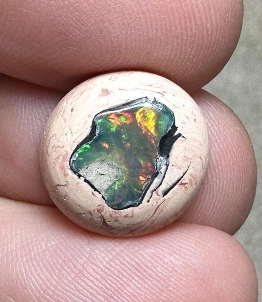 Oval 14x13mm Mexican Galaxy Opal Cabochon 12