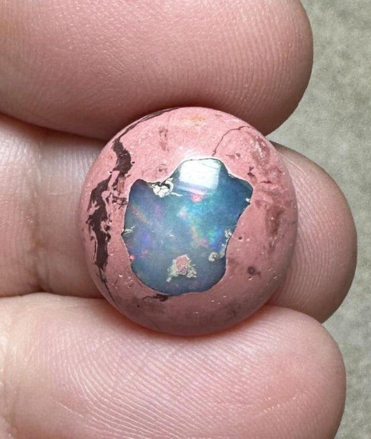 Oval 16x15mm Mexican Galaxy Opal Cabochon 28