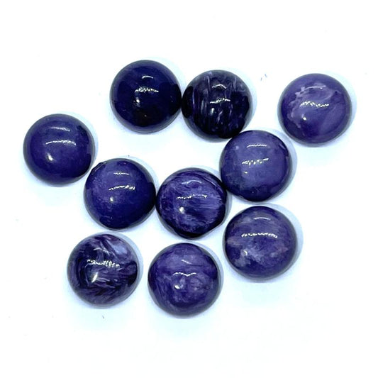 Single Round 10mm Charoite Cabochon