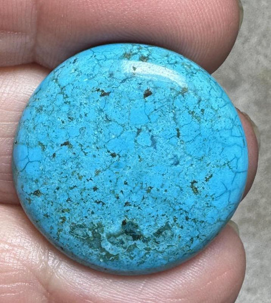 Round 27x27mm Hubei Turquoise Cabochon 121