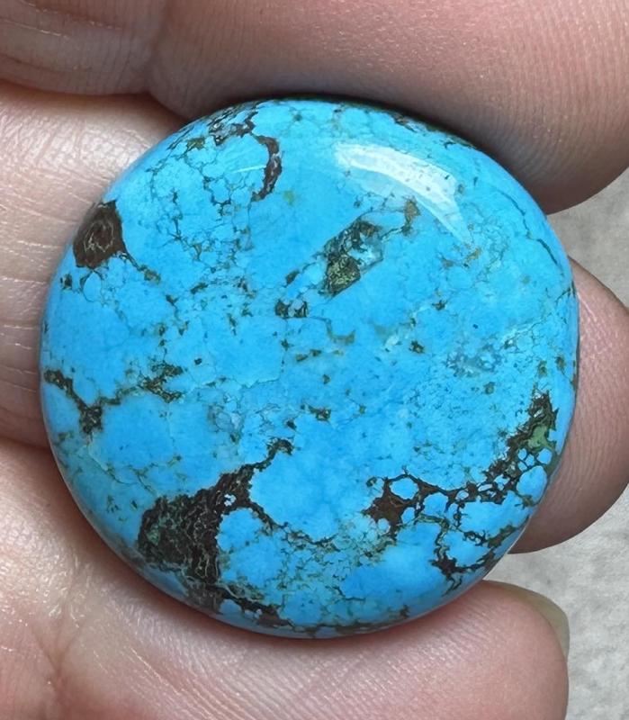 Round 25x25mm Hubei Turquoise Cabochon 126