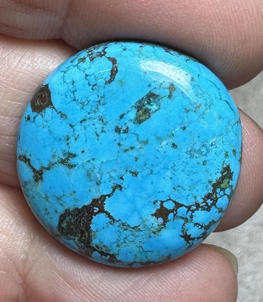 Round 25x25mm Hubei Turquoise Cabochon 126