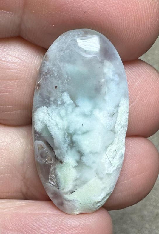 Oval 31x16mm Blue Green Chalcedony Cabochon 51