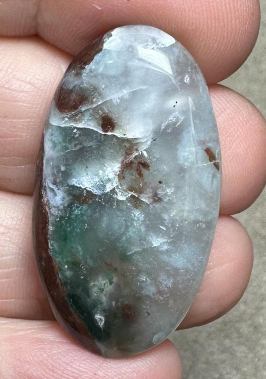 Oval 36x20mm Blue Green Chalcedony Cabochon 58
