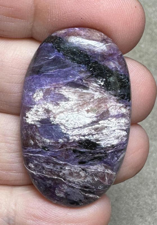 Oval 38x23mm Designer Charoite Cabochon 02