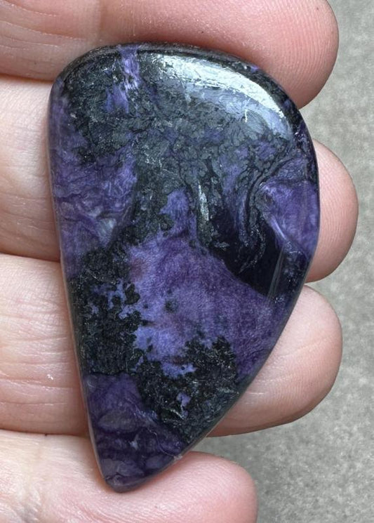 Freeform 43x25mm Designer Charoite Cabochon 19