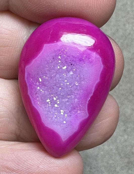 Teardrop 31x21mm Druzy Window Agate Cabochon 24