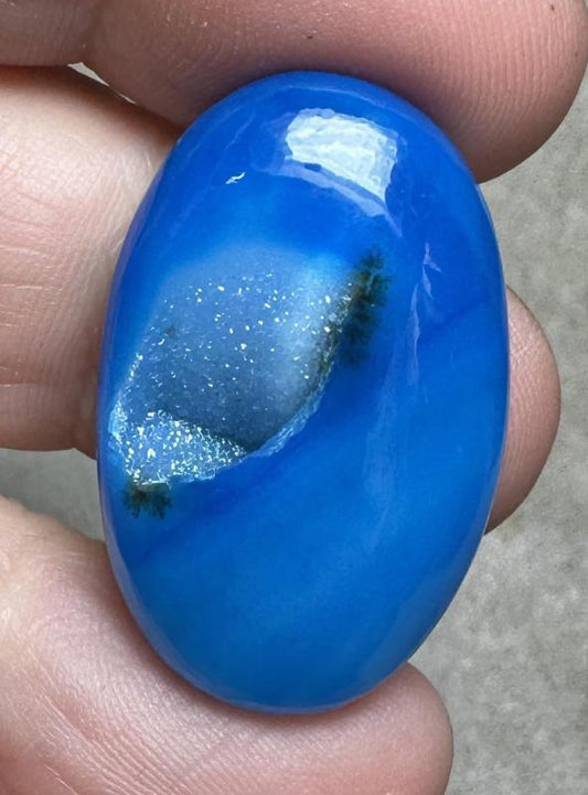 Oval 31x19mm Druzy Window Agate Cabochon 26
