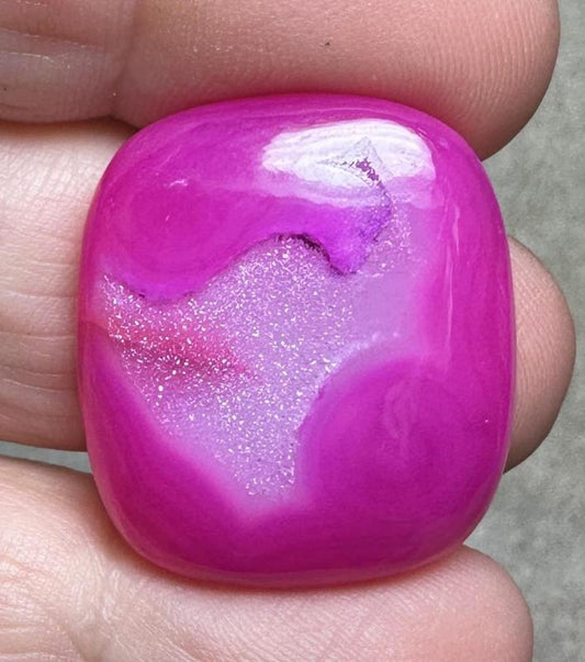 Rectangle 26x23mm Druzy Window Agate Cabochon 27