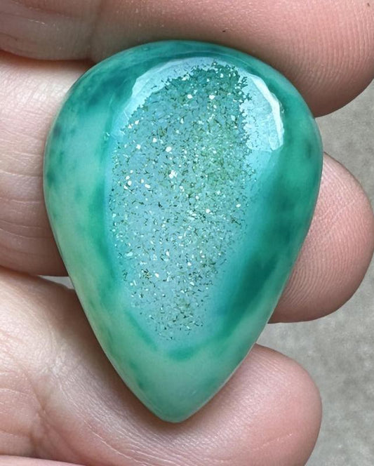 Teardrop 31x22mm Druzy Window Agate Cabochon 29