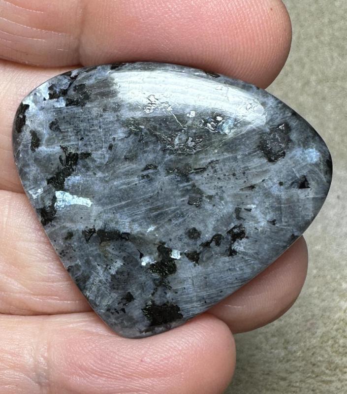 Teardrop 31x36mm Larvikite Cabochon 35