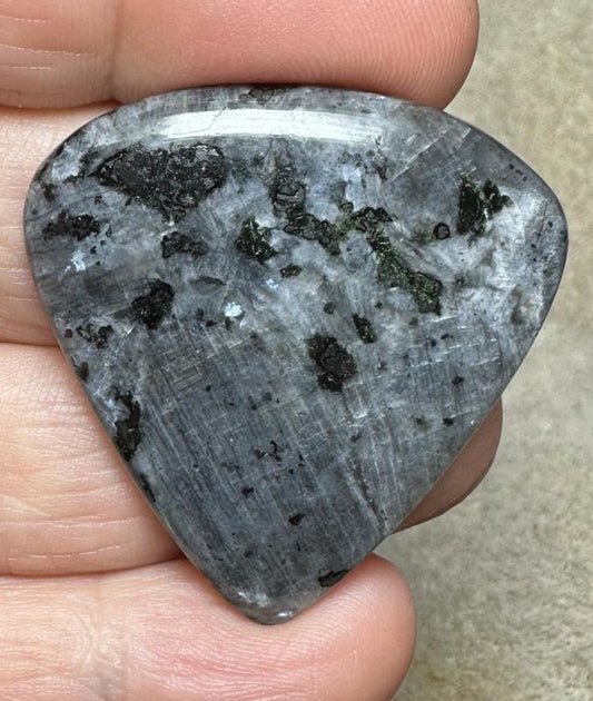Teardrop 37x35mm Larvikite Cabochon 37