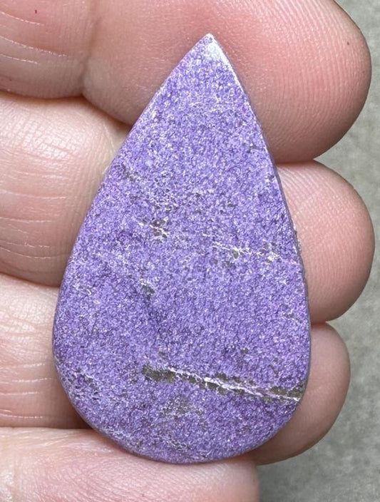 Teardrop 36x21mm Stichtite Cabochon 30