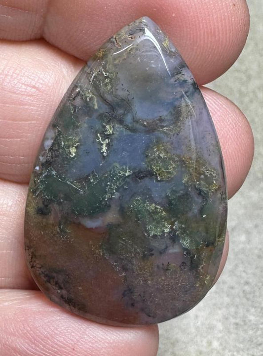 Teardrop 36x23mm Red Moss Agate Cabochon 14