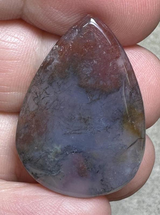 Teardrop 31x21mm Red Moss Agate Cabochon 15