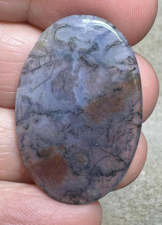Oval 35x23mm Red Moss Agate Cabochon 16