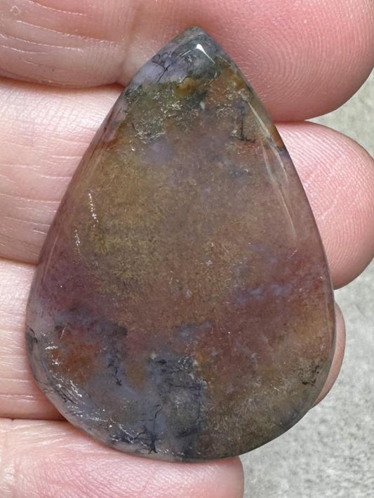 Teardrop 38x27mm Red Moss Agate Cabochon 20