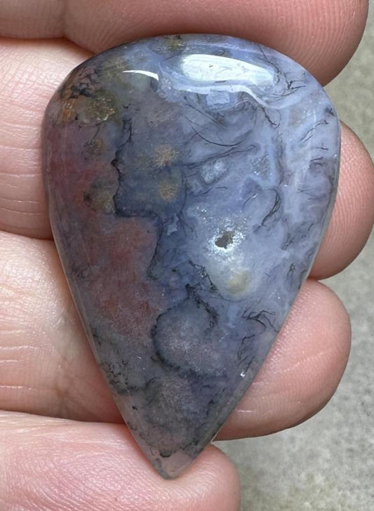 Teardrop 35x23mm Red Moss Agate Cabochon 24