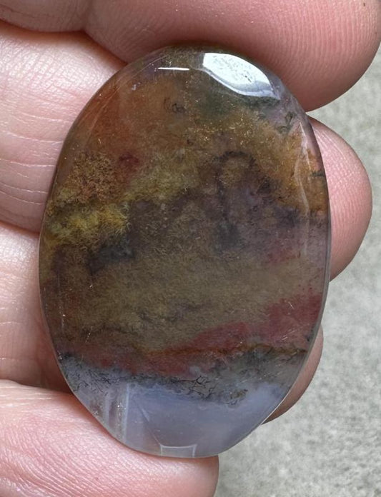 Oval 34x24mm Red Moss Agate Cabochon 26