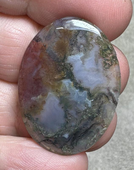 Oval 32x23mm Red Moss Agate Cabochon 27