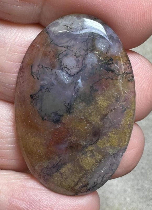 Oval 36x24mm Red Moss Agate Cabochon 30