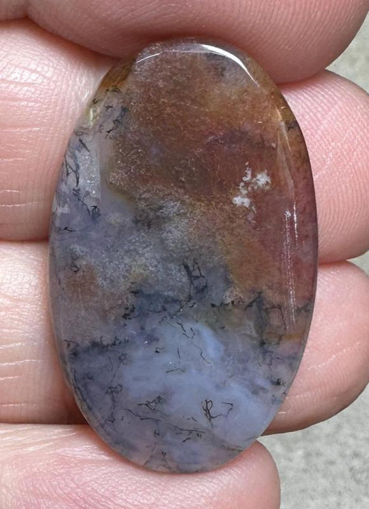 Oval 31x19mm Red Moss Agate Cabochon 32