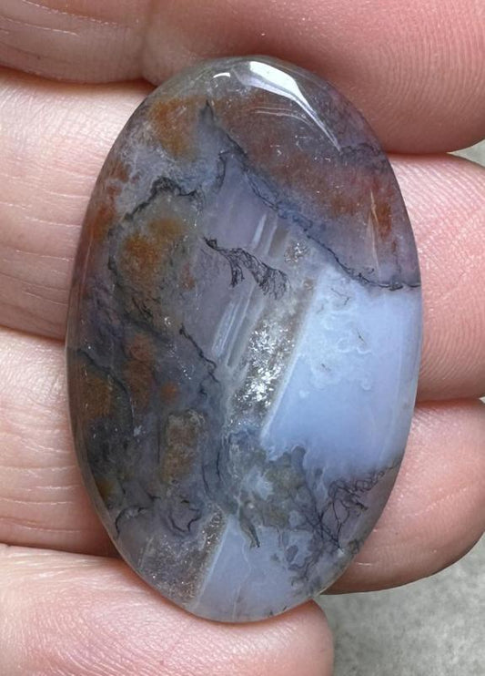 Oval 35x21mm Red Moss Agate Cabochon 34