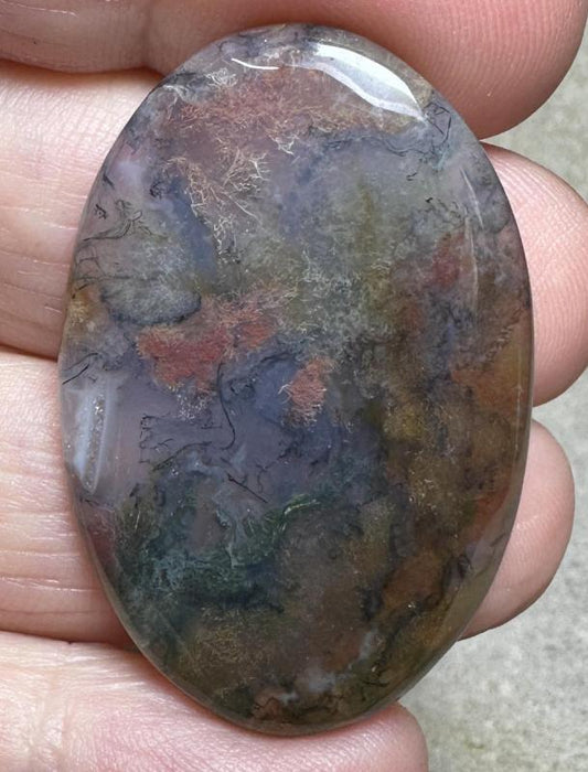 Oval 40x26mm Red Moss Agate Cabochon 36